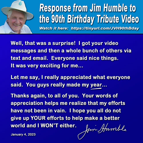 A tribute on the 90th birthday of Jim Humble, the man who discovered the therapeutic properties of Chlorine Dioxide.