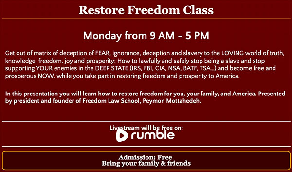 Restore Freedom Class